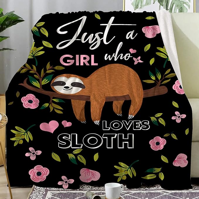 Sloth Blanket Ultra Soft Cozy Flannel Sloth Throw Blanket for Women Girls Adults Gifts 60"x50"