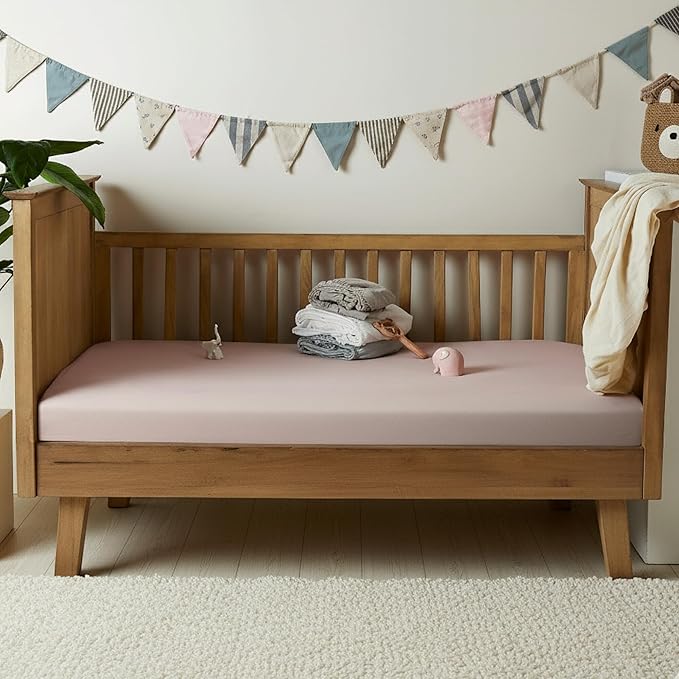 Bioweaves Organic Cotton Muslin Crib Sheet, GOTS Certified Fitted Crib Mattress Sheet, Extra Soft & Breathable for Toddler, Baby Boys & Girls, 52" x 28”, 8 Inch Pocket, Honey Glow