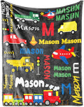Custom Blanket with Name for Boys, Personalized Name Blanket City Transport, Soft Flannel Blankets Customized Gift for Children Day Birthday Christmas-40 x50
