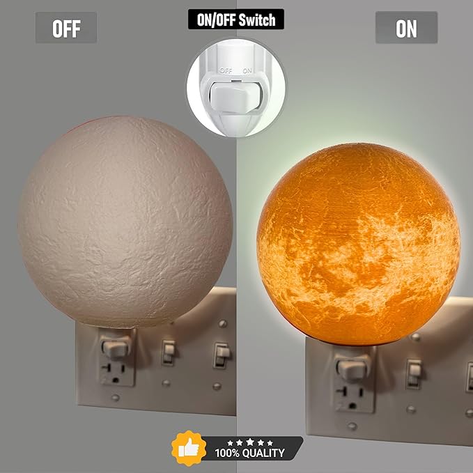 Moon Night Lights | Night Lamp LED Light | 3D Solar System NightLight, Planet Home Décor, Space Nursery, Kids Room, Space Gift, Birthday Gifts, Bedroom Decorations (Venus, 5 Inch)