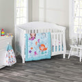EVERYDAY KIDS 3 Piece Girls Crib Bedding Set - Mermaid Adventures - Includes Quilt, Fitted Sheet and Dust Ruffle - Nursery Bedding Set - Baby Crib Bedding Set