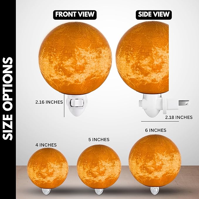 Moon Night Lights | Night Lamp LED Light | 3D Solar System NightLight, Planet Home Décor, Space Nursery, Kids Room, Space Gift, Birthday Gifts, Bedroom Decorations (Venus, 5 Inch)