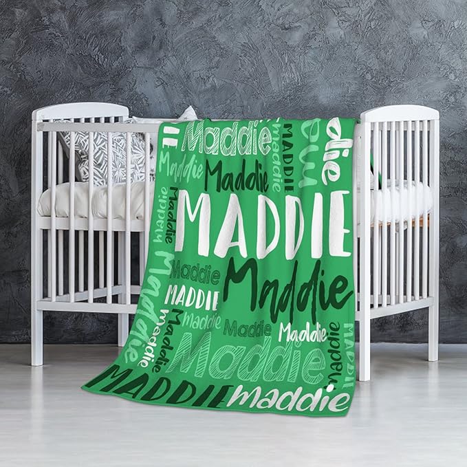 Personalized Blankets With Name Customized Baby Blankets for Girls Boys Adults Monogrammed Blankets and Throws Christmas Birthday Mothers Fathers Valentines Day Gift (Medium Sea Green,30''×40'')