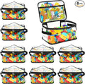 8 Packs Extra Large Toy Storage Bags with Labels, Reusable Clear PVC Board Game Storage, Travel Waterproof Toy Organizer Bags with Name Tag and Manual Pocket for Building Blocks, Puzzle, Kids Books
