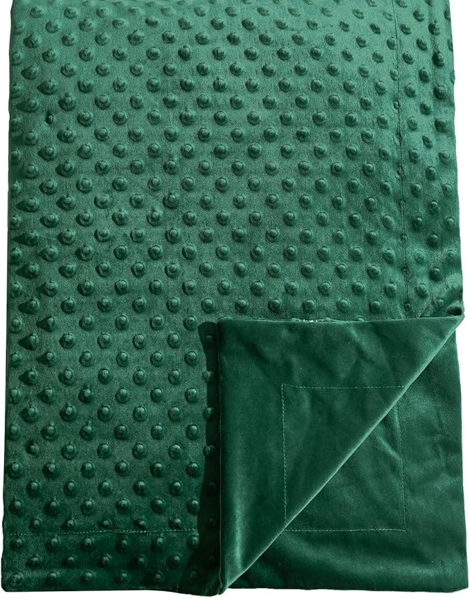 david's kids Micro Fleece Minky Baby Throw Blanket for Boys Girls with Double Layer and Soothing Raised Dots, 50x60 Inches Breathable and Soft Lightweight Receiving Blanket for Newborns, Emerald Green