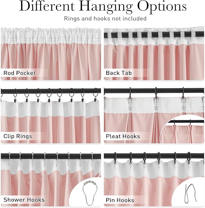StangH Baby Pink Velvet Curtains 96 Inches Long, Room Darkening Super Soft Drapes with Rod Pocket Back Tab Styling for Living Room Bedroom, Thermal Insulated Window Treatment, W52 x L96 inch, 2 Panels