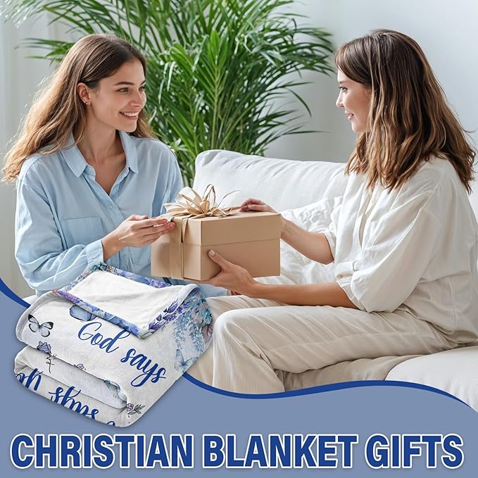 Christian Gifts for Women, Religious Gifts for Mothers Day Christmas Thanksgiving, Bible Blanket for Girl, Baptism Faith Based Spiritual Gifts for Women, Christian Stuff, 50"x60"