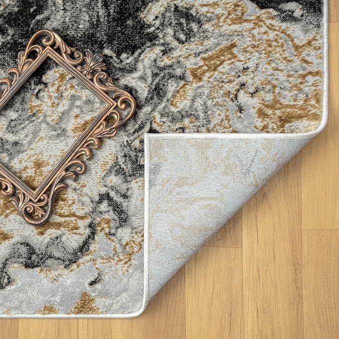 LUXE WEAVERS Marble Swirl Abstract Area Rug, Smoke 6x9