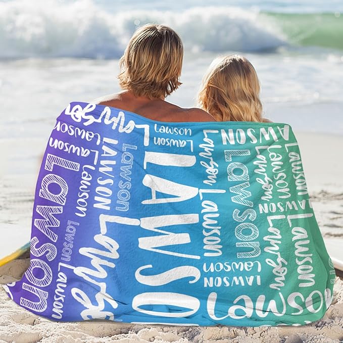 Dr.TOUGH Personalized Blankets with Name Customized Baby Blankets for Girls Boys Adults Monogrammed Blankets and Throws Christmas Birthday Mothers Valentines Day Gift (Z-Colorful 07, 40''×50'')