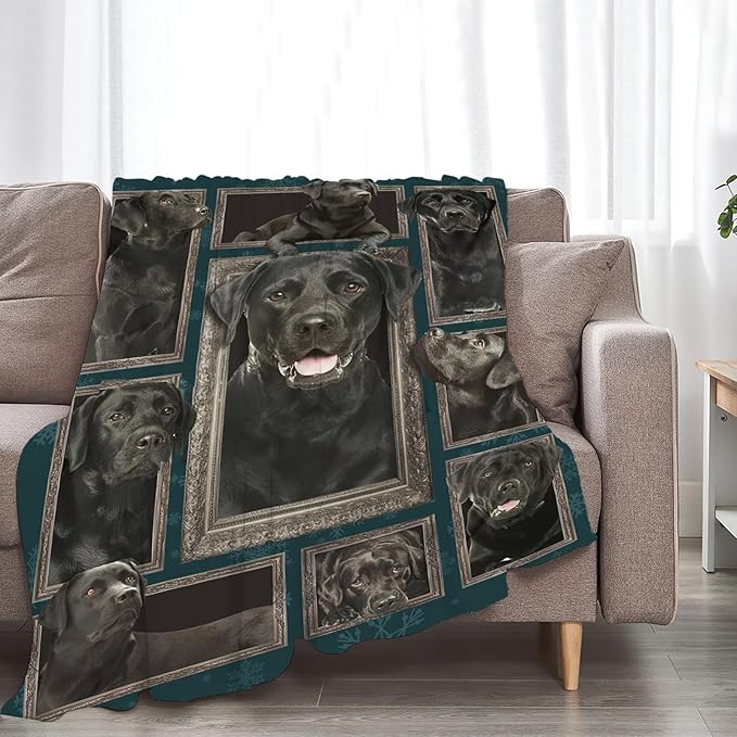 Tijuboni Labrador Retriever Throw Blanket Dog Gifts for Girls Boys Women Men Kids Adults Soft Flannel Fleece Blanket for Couch Sofa Bed Home Decor 50"x60"