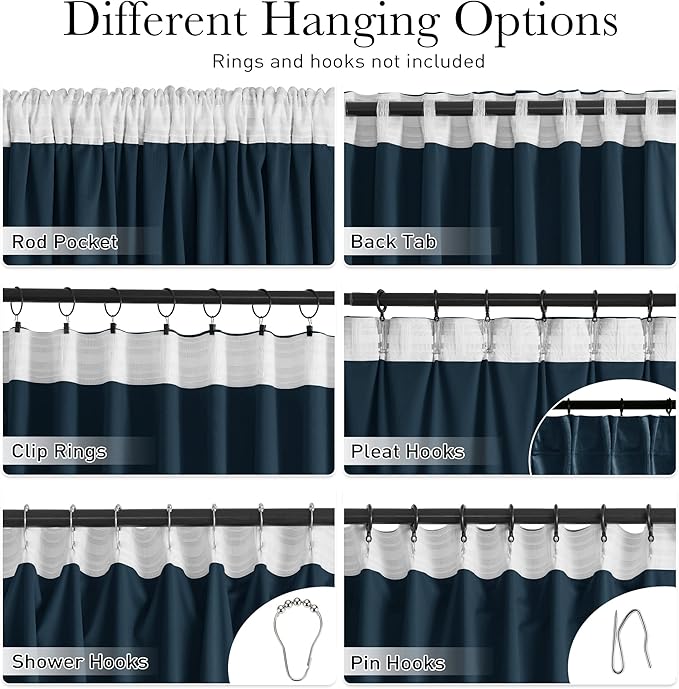 StangH Navy Blue Curtain for Doorway 80 inch Length, Back Tab Velvet Thermal Insulated Window Drapes Privacy Thick Room Divider for Closet Bedroom Theater Office, W62 x L80, 1 Panel
