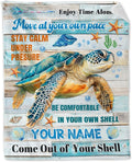 Personalized Turtle Stuff for Girls - 50" x 60" Inches Sea Turtle Blanket Gifts for Kids - Colorful Warm Cozy Blankets for Couch, Bed & Travel