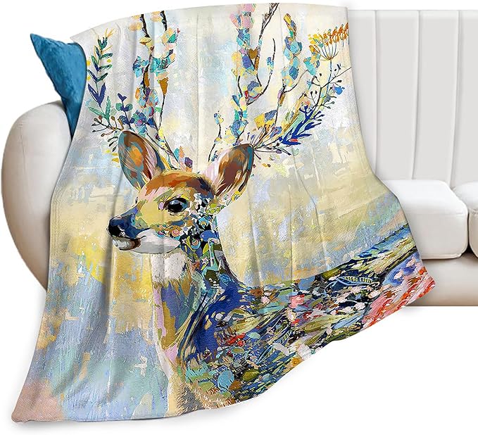 Deer Blanket Forest Deer Gifts for Girls Boys Woman Kids Hunting Lover Throw Blankets Soft Blanket Warm Fleece Flannel Plush Blankets for Bed Sofa Couch 50"x60"