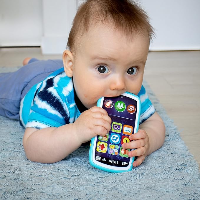 Baby Phone Toy with Record & Playback Features - Musical, Interactive and Educational Cell Phone Toddler Toys with 12 Smart Light Up Buttons - Learning Phones for Kids 6+ Months – ASTM Certified