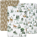 PHF 3 Pack Soft Mini Crib Sheets, Woodland Silky Pack N Play Sheets for Baby Boys Girls Neutral, Universal Fit for Pack N Play, Playard, Portable and Mini Crib Mattresses, Woodland