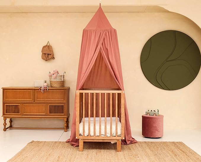 Pink Kids Bed Canopy for Child Bedroom | Nursery Crib Hanging Curtain | Baby Mosquito Net Bedding for Girls Play Room Decoration | Reading Nook Canopies Toddler Dome Tent