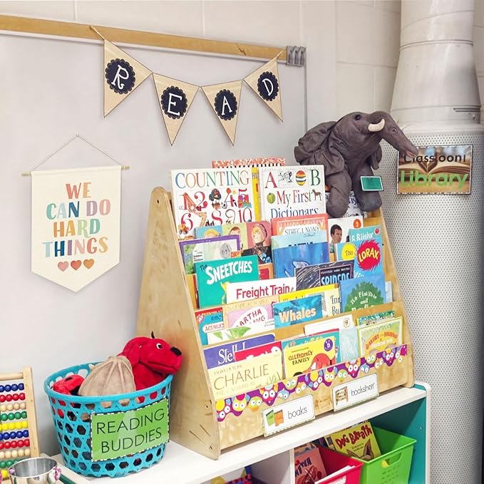 Boho Colorful Classroom Decor, We Can Do Hard Things Linen Canvas Banner for Wall Door Decor, Growth Mindset Positive Affirmations Wall Hanging Pennant Flag for Classroom Playroom, 15x11in