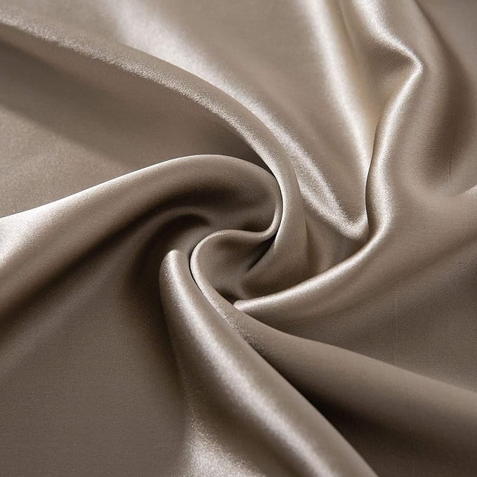 SLPBABY 100% Natural Pure Silk Pillowcase for Hair and Skin, Both Side 19 Momme Silk, Luxury Smooth Satin Pillowcase Cover with Hidden Zipper (King, Taupe)