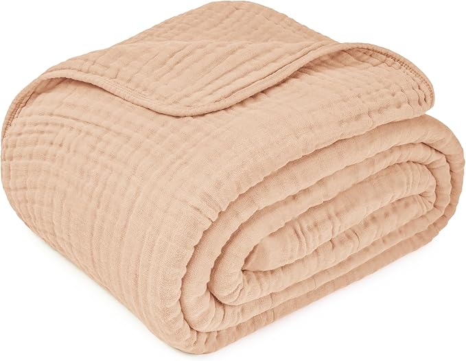 Comfy Cubs Muslin Blanket for Adults Twin 90" x 66" - 6 Layer Soft, Breathable & Lightweight Muslin Adult Blanket - Machine Washable & Designed in The US Bedding for All Seasons - Cream