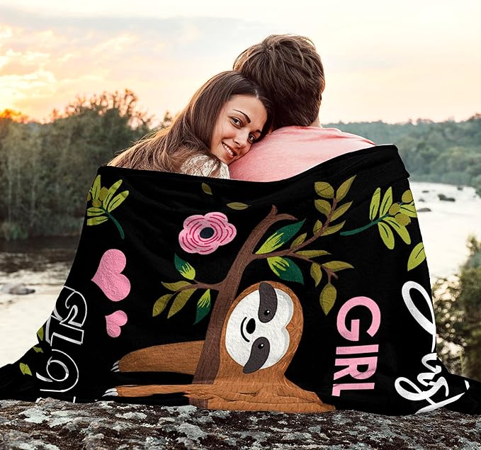 Sloth Blanket Ultra Soft Cozy Flannel Sloth Throw Blanket for Women Girls Adults Gifts 60"x50"
