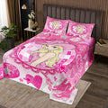 Western Cowgirl Princess Bedspread Queen Size,Cactus Cowgirl Boot Cap Bowknot Coverlet Set,Girls Women Room Decor,Star Love Heart Glitter Romantic Quilted Coverlet,Pink Bedding Quilt,2 Pillowcases