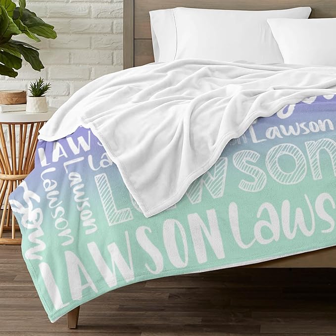 Dr.TOUGH Personalized Blankets with Name Customized Baby Blankets for Girls Boys Adults Monogrammed Blankets and Throws Christmas Birthday Mothers Valentines Day Gift (Z-Colorful 03, 30''×40'')