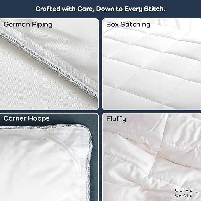 Olive + Crate 100% Viscose Derived from Bamboo Comforter - King Size - Hypoallergenic, Cooling & Moisture-Wicking Bedding - All Season Lightweight Plush Design - Organic King Comforter - 102"x90"