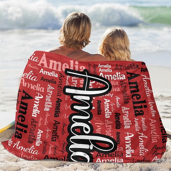 Dr.TOUGH Personalized Blanket for Adult Kids with Name Customized Blankets Personalized Throw Blanket for Christmas Birthday Gifts