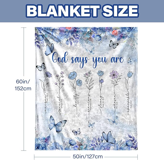 Christian Gifts for Women, Religious Gifts for Mothers Day Christmas Thanksgiving, Bible Blanket for Girl, Baptism Faith Based Spiritual Gifts for Women, Christian Stuff, 50"x60"
