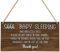 Please Do Not Knock Or Ring Doorbell Wooden Plaque Sign, No Soliciting Warning Reminder Sign, Baby Sleeping Sign For Front Door - HF01
