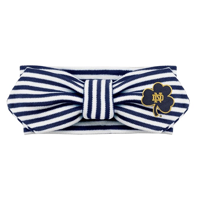 Creative Knitwear University of Notre Dame Shamrock Striped Hair Knot