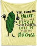 Pickle Throw Blanket for Adults - 60x80 Inches Twin Size - Soft Fluffy Cozy Blankets Gift - Beige Novelty Blanket Throws for Bed, Sofa, Winter