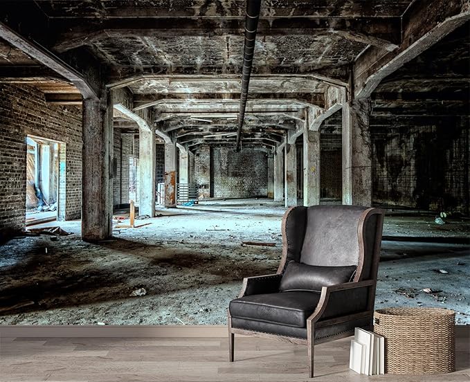 Abandoned Old Factory Buildings Wall Mural Wallpaper 178" x 117"