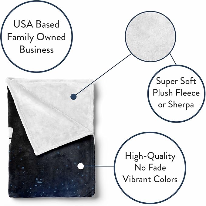 Personalized Astronaut Kids and Adult Blanket | Soft Warm Fleece Throw | Custom Space Travel Blanket | 60x80 (Space V5, Fleece)