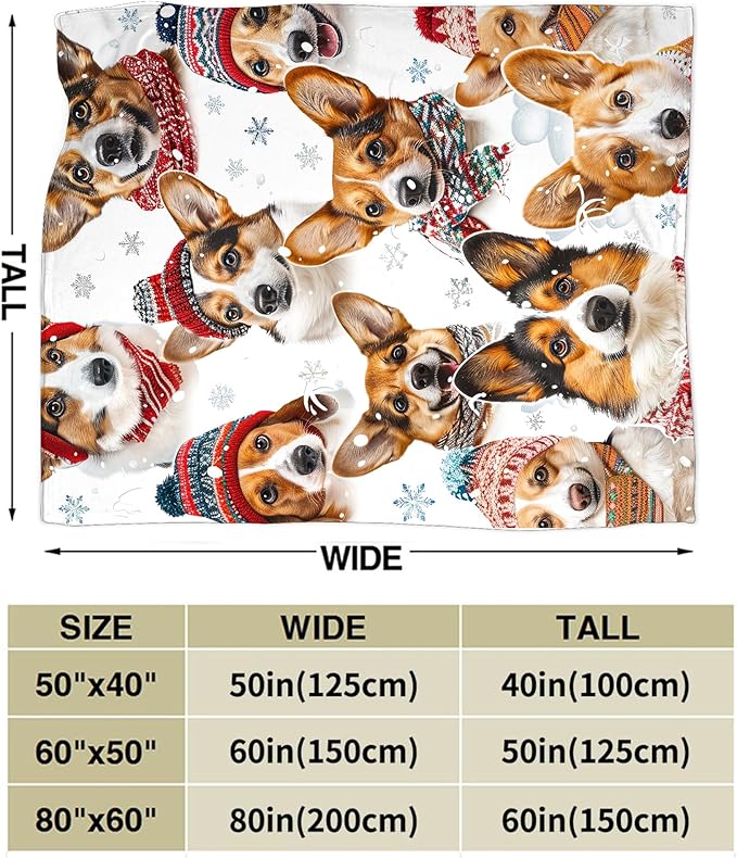 Corgi Blanket Funny Corgi Dog Gifts for Girls Boys Woman Kids Cute Corgis Lover Bear Throw Blankets Soft Blanket Warm Fleece Flannel Plush Blankets for Bed Sofa Couch 40"x50"