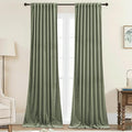 StangH Sage Green Velvet Curtains 90 inches Length Elegant Back Tab Privacy Thermal Insulated Drapes for Bedroom Living Room Heavy Room Dividers, W42 x L90, 2 Panels