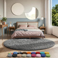Ophanie Round Rugs 6Ft Grey Circle Area Rug, Fluffy Fuzzy Bedroom Carpet, Plush Soft Shaggy Indoor Floor Gray Living Room Rugs for Kids Home Decor Aesthetic, Nursery