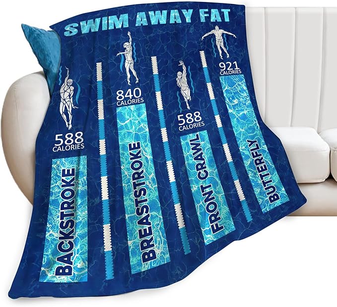 Swimming Blanket Swim Gifts for Girls/Swimmer Sport Throw Blankets Soft Blanket Warm Fleece Flannel Plush Blankets for Bed Sofa Couch 50"x60"