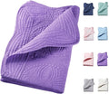 PEACELOVER Embossed Neutral Baby Quilt Durable, Lightweight Baby Blankets Four Seasons for Personlized Monogram Cotton Quilted Blanket Toddler Quilt for Boys and Girls 46x36 Inches (Purple)