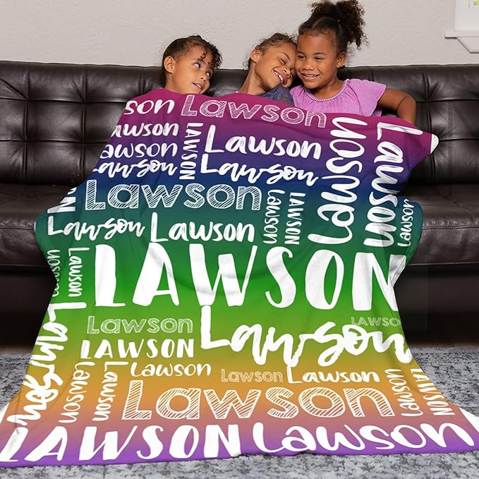 Dr.TOUGH Personalized Blankets with Name Customized Baby Blankets for Girls Boys Adults Personalized Name Blanket for Kids Adults