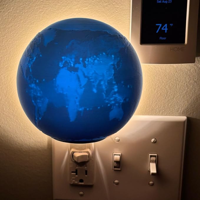 Earth Night Lights | 5" Earth Night Lamp LED Light | 3D Solar System NightLight, Planet Home Décor, Space Nursery, Globe Lamp Kids Room, Space Gift, Birthday Gifts, Bedroom Decorations