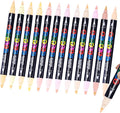 24 Colors Dual Tip Art Markers with Fine & Soft Brush Acrylic Paint Pens Lighter Skin Tone for Paper, Rock Painting, Wood Sign, Drawing for Adult Waterproof
