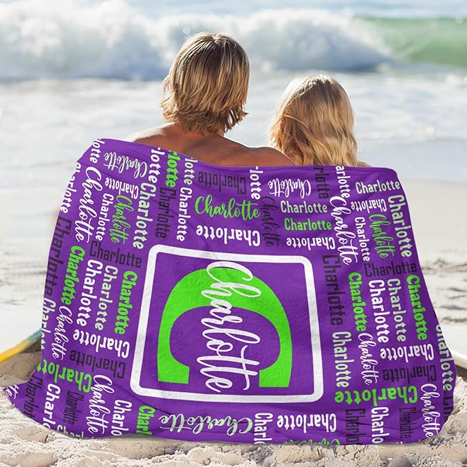 Dr.TOUGH Name Blanket Personalized Blanket for Adult Kids Flannel Customized Personalized Blankets and Throws