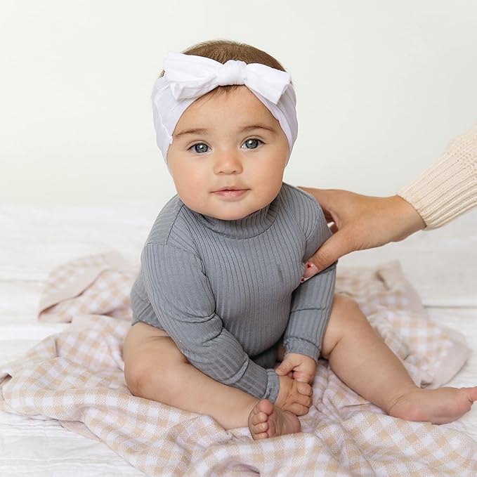 Luxury Knit Plaid Receiving Baby Blanket - 100% Soft Fine Cotton Receiving Swaddle Stroller Nursery Blanket Shower Baby Gift Registry for Newborns Toddlers Boys & Girls (Plaid - Grey)