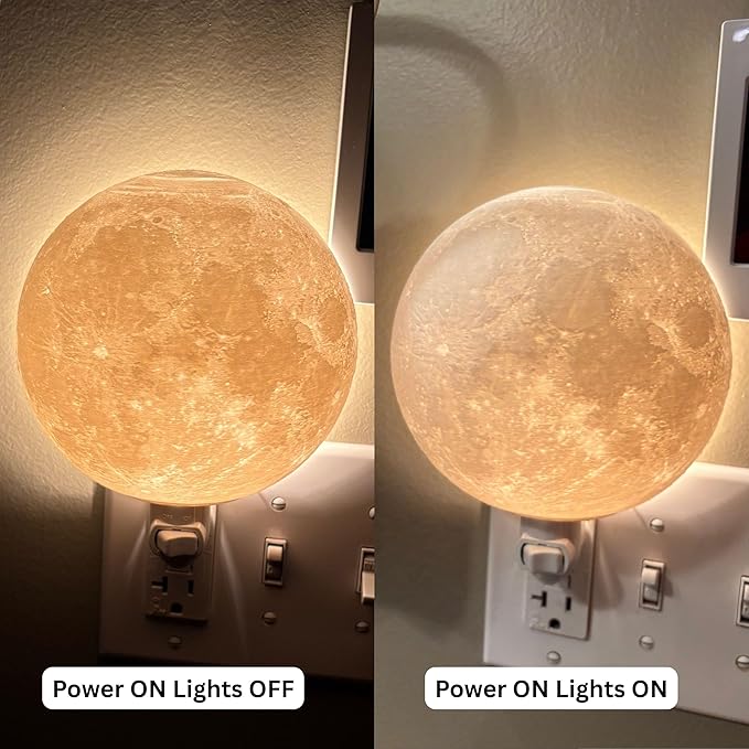 Moon Night Lights | Night Lamp LED Light | 3D Solar System NightLight, Planet Home Décor, Space Nursery, Kids Room, Space Gift, Birthday Gifts, Bedroom Decorations (Moon, 5 Inch)