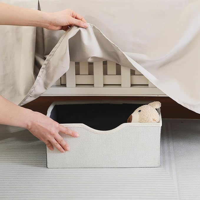 Crib Skirt Dust Ruffle, 100% Egyptian Cotton 400 Thread Count Soft Breathable Crib Bedding Skirt for Baby, Boys and Girls, 52"X28" with 14" Crib Bed Skirt Fading Resistant (Ivory Solid)