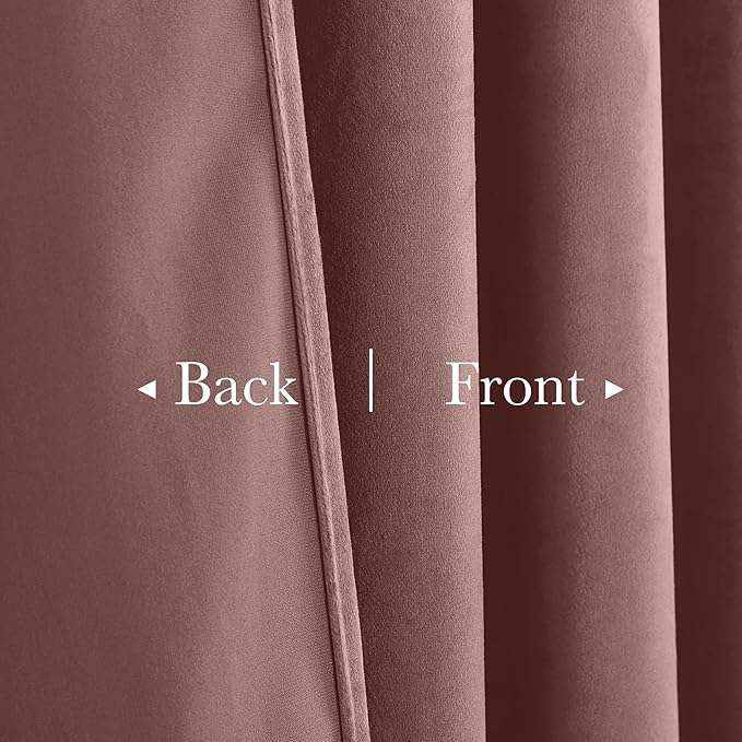 StangH Wild Rose Mauve Velvet Curtains 94 inches Long Back Tab Soft Thermal Insulated Privacy Nursery Bedroom Window Drapes Home Decor for Living Room Office, W52 x L94, 2 Panels