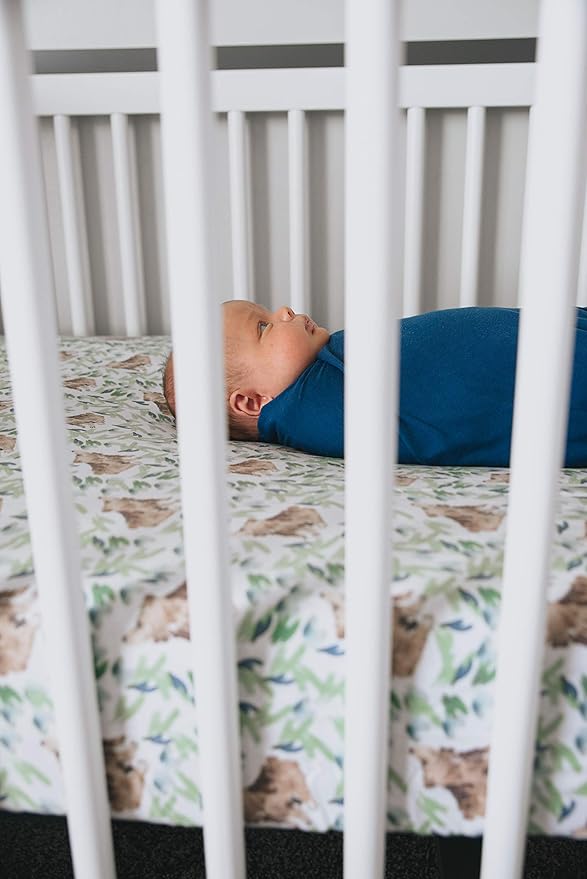 Copper Pearl Premium Knit Baby Crib Sheets for Standard Mattresses, Breathable and Soft, Bear