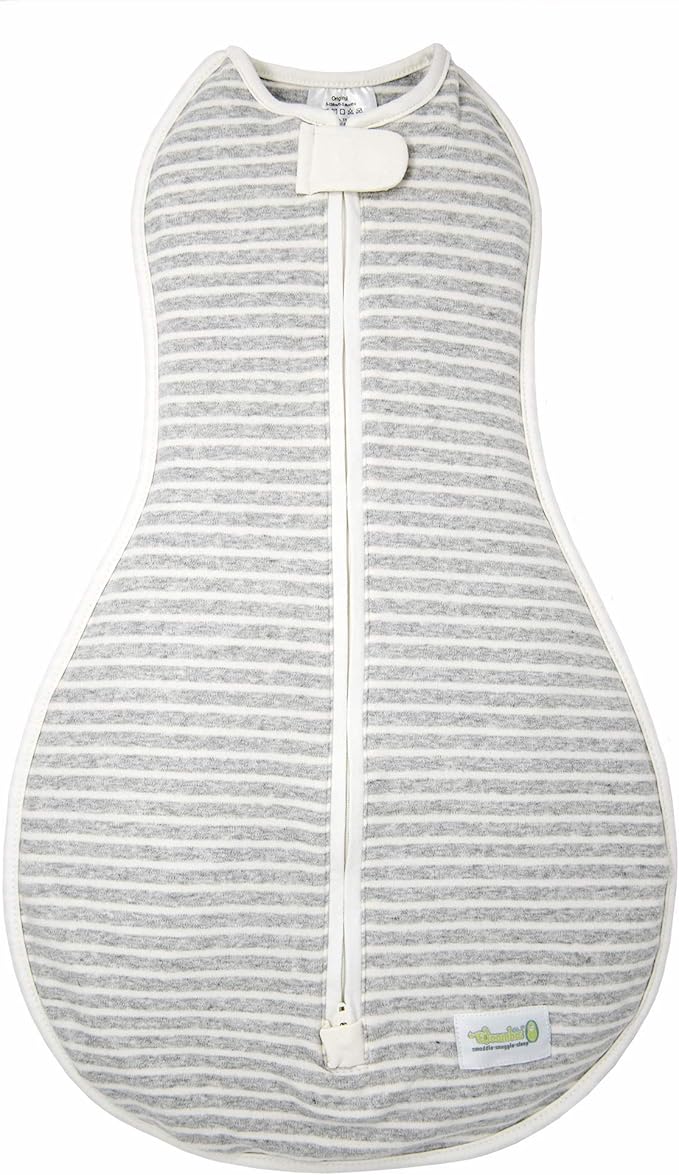 Woombie Original Baby Swaddling Blanket - Soothing, Cotton Baby Swaddle with Zipper - Wearable Newborn Blanket, Twilight Stripes, 14-19 lbs
