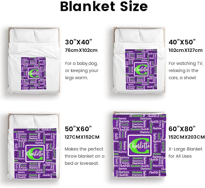 Dr.TOUGH Name Blanket Personalized Blanket for Adult Kids Flannel Customized Personalized Blankets and Throws